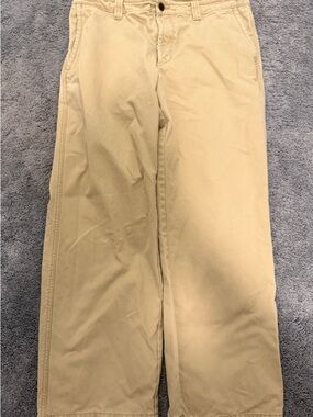 LL Bean Men Size 36 x 30 Pants Khakis Brown Straight Leg Cotton Stretch Canvas